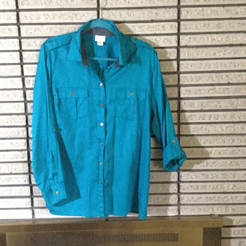 NEW*** teal button down blouse